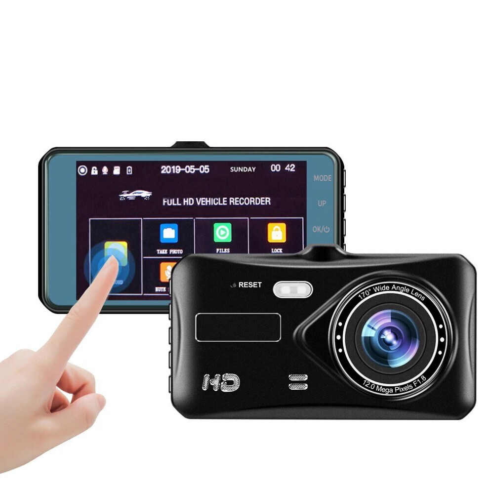 Car Video Recorder Dash Cam Dual Lens Hd 1080P Auto Digital 4'' Ips Touch Screen Dvr Camera G-Sensor Wdr Car Dvrs Dashcam Camera 8272997296625