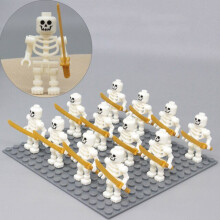 (WT) 12PCS Medieval Skeleton Building Block Minifigure Ninja Bones Minifiguration Army Skeleton Corps Toy