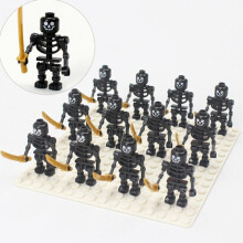 (BK) 12PCS Medieval Skeleton Building Block Minifigure Ninja Bones Minifiguration Army Skeleton Corps Toy