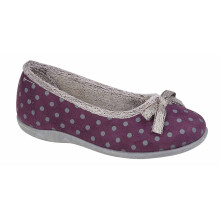 (5 UK, Purple) Sleepers Womens/Ladies Louise Polka Dot Bow Slippers