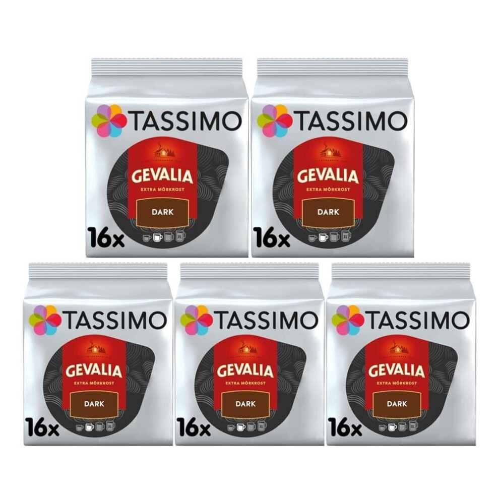 Tassimo T Discs Gevalia Dark Roast (Pack of 5, 80 Drinks)