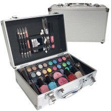 Silver Case and Beauty Cosmetic Set Makeup Storage Case Gift for Her