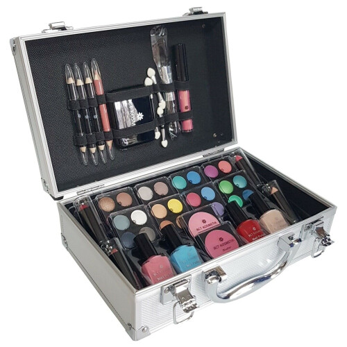 Silver Case and Beauty Cosmetic Set Makeup Storage Case Gift for Her 1