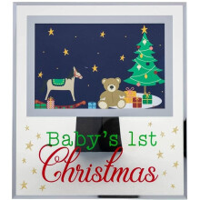 BABY'S 1ST CHRISTMAS GLASS PHOTO FRAME