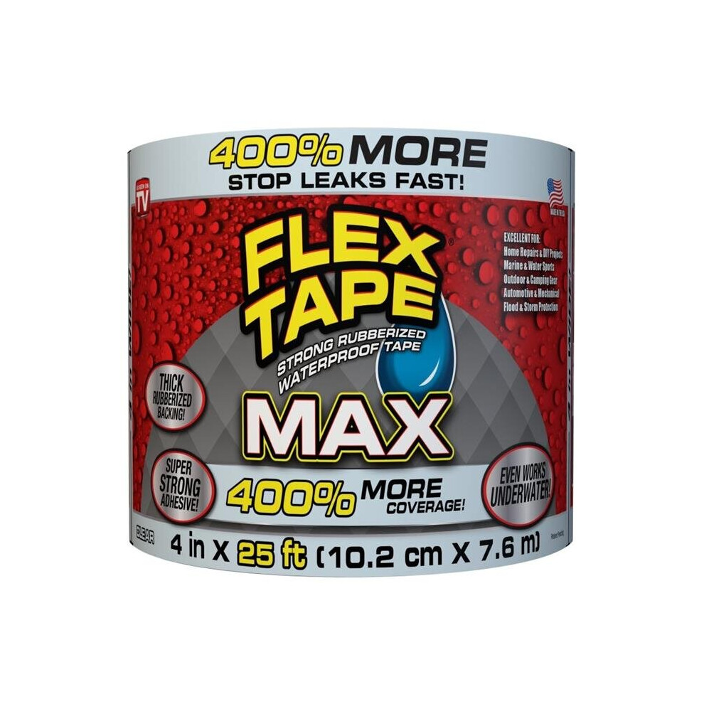 Swift Response 101910 4 in. x 25 ft. Max Flex Tape, Clear