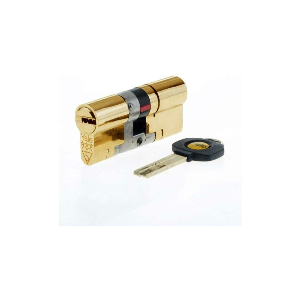 Yale Anti Snap 3 Star Double Cylinder High Security 40:45 80mm Brass