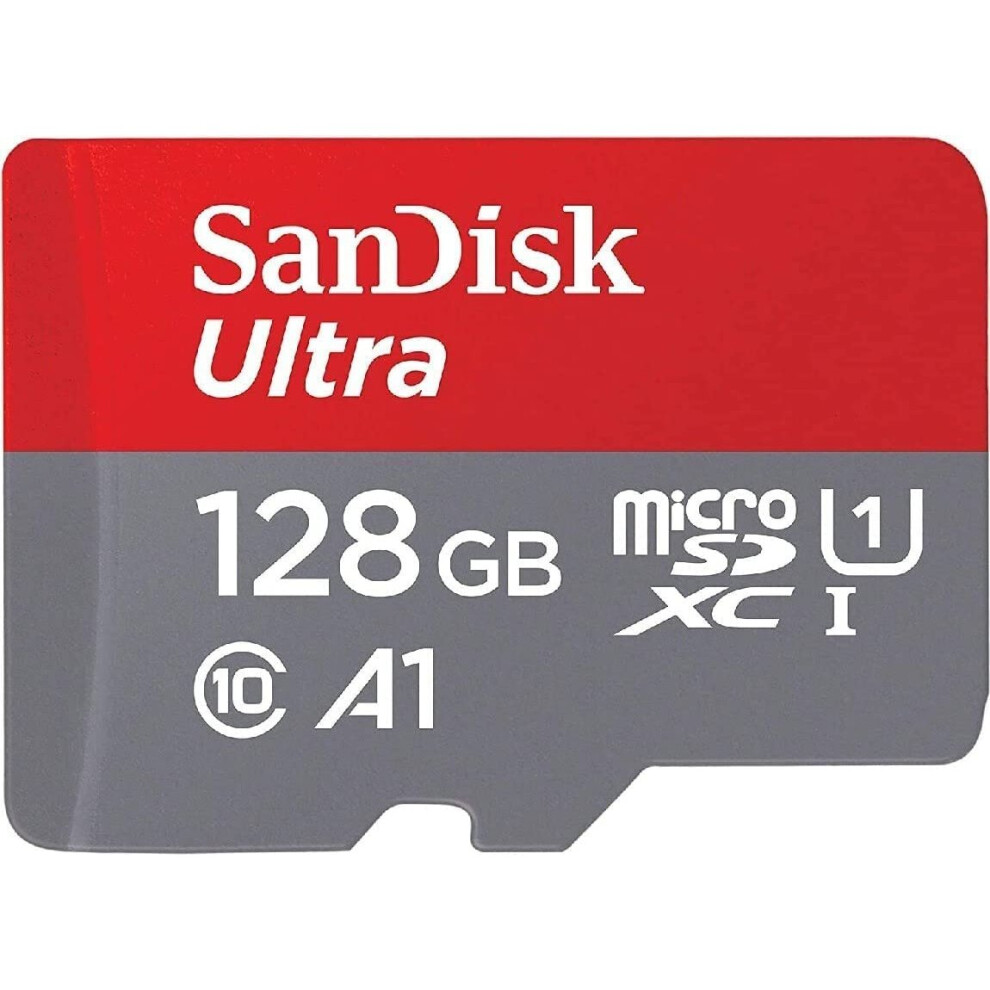 SanDisk 128GB Ultra MicroSDXC UHS-I Memory Card with Adapter - 120MB/s, C10, U1, Full HD, A1, Micro SD Card - SDSQUA4-128G-GN6MA