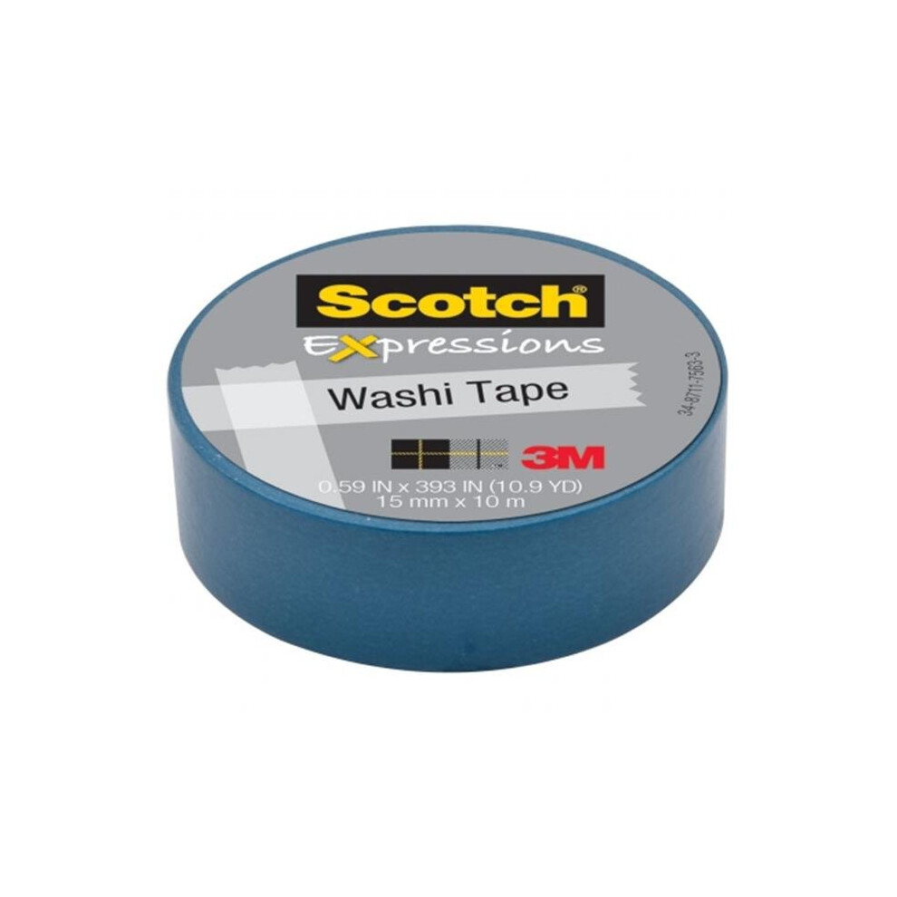 3M C314-BLU Washi Tape .59 in. x 393 in. - 15mmx10m -Blue