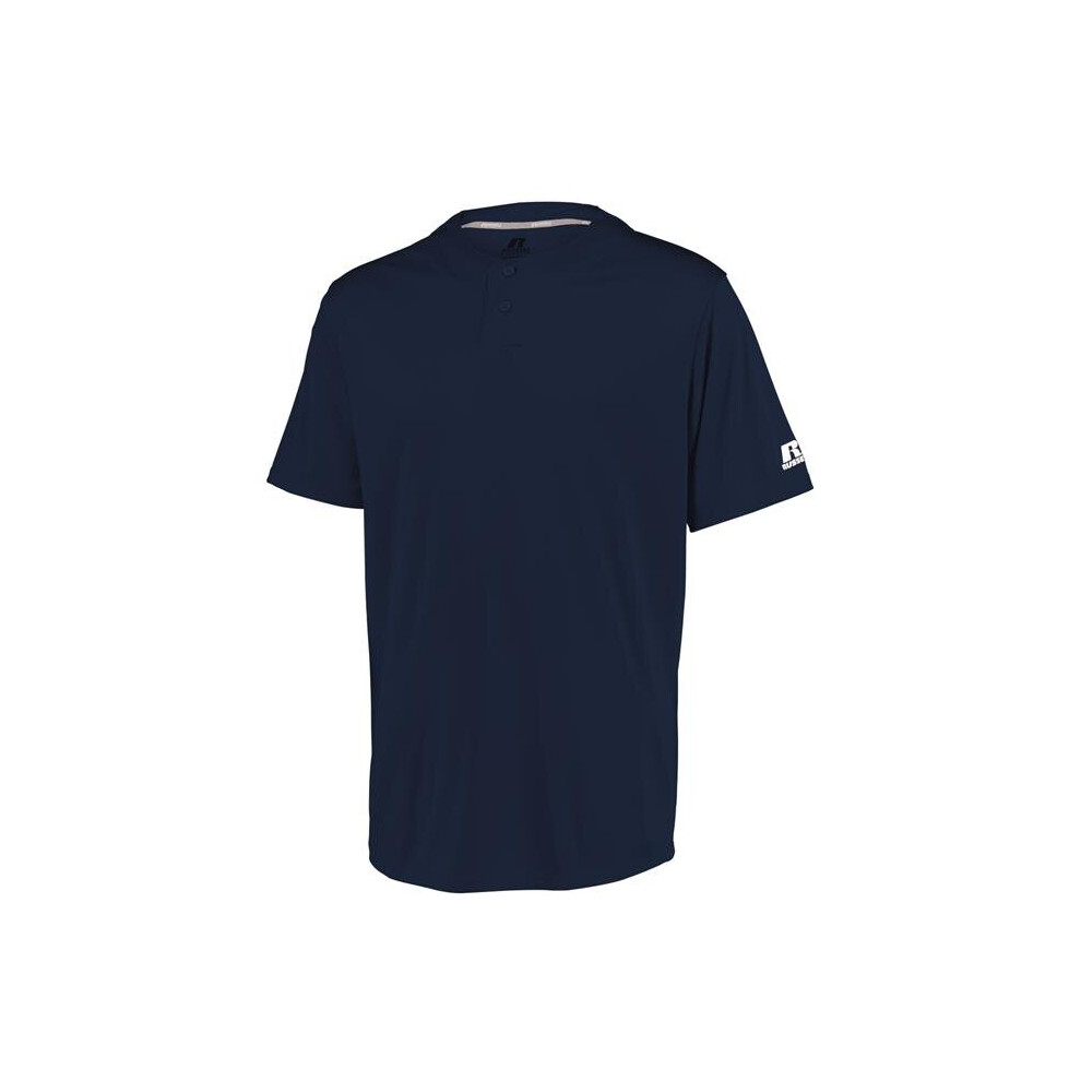 Youth Performance Two-Button Solid Jersey, Navy - Extra Large
