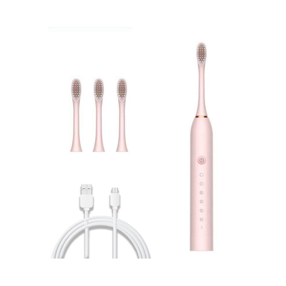 Pink (Pink) Sonic Electric Toothbrush Ultrasonic Automatic Usb Rechargeable Ipx7 Waterproof