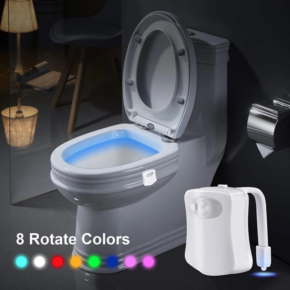 Toilet Night Light Led Motion Activated Sensor Bathroom Bowl Lamp 8 Color