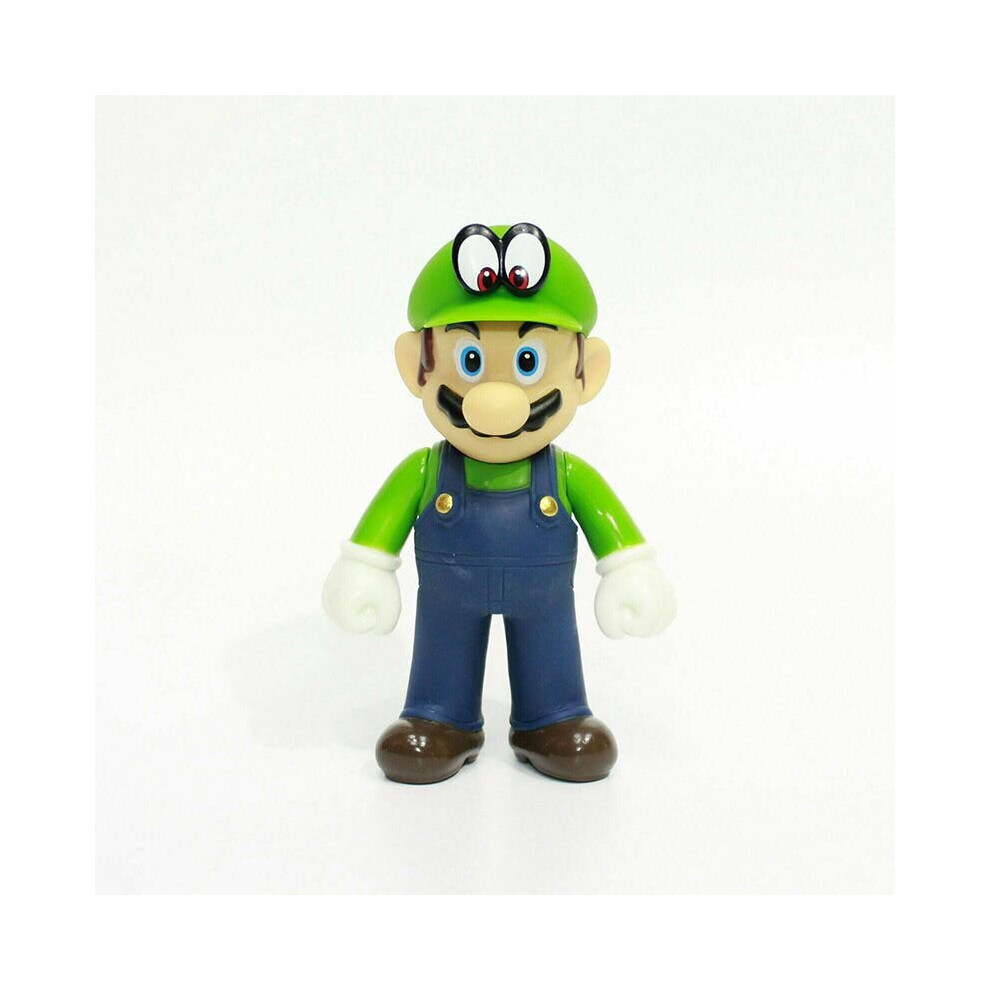 (Odyssey Luigi 5'') New Super Mario Bros Odyssey Collectible Plastic PVC Action Figure Doll Kid Toy