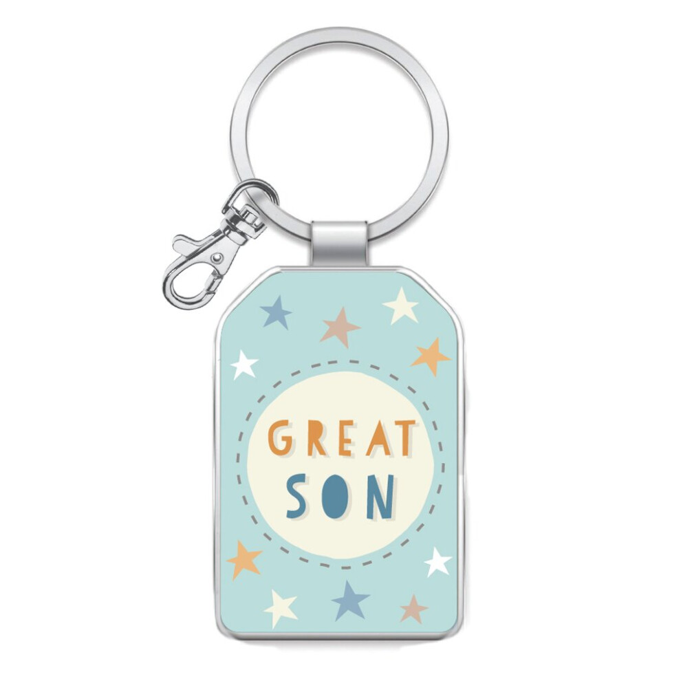 Wpl Gifts Great Son Little Wishes Metallic Keyring - Perfect Birthday & Christmas Gift Idea (Gkwpllw056) Grey