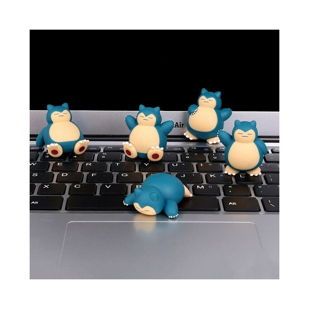 5pcs Pokemon Go Pocket Monster Snorlax Action Figure Doll Cake Topper Kids Toy