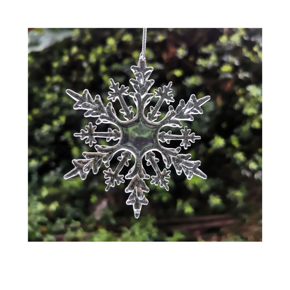 (snow-11cm) 12Pcs CHRISTMAS TREE DECORATIONS GLITTER ICICLES