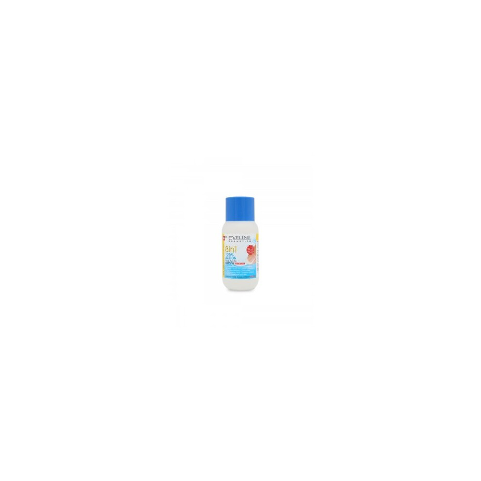 Eveline Cosmetics 8in1 Total Action Nail Polish Remover 150ml | Acetone-Free Formula with Nail Strengthening and Nourishing Complex | Gentle Nail Care