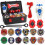 12-Piece Beyblade Set with Foam Storage Case, Random Models B122/B125/B127, 3 Launchers & Handle 12