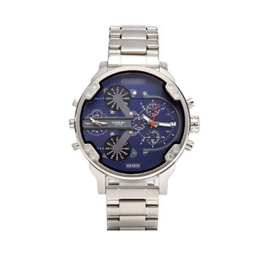 (Silver Red) Men's Fashion Luxury Watch Alloy Sport Analog Quartz Exquisite Wristwatches Red,Silver