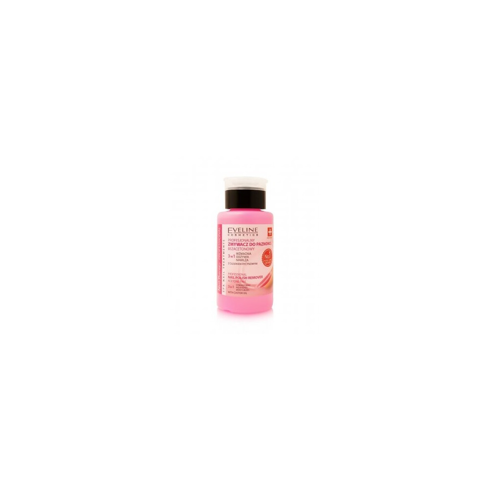 Eveline Cosmetics Nail Therapy Nail Polish Remover 190ml | Acetone-Free Formula with Vitamin Complex for Brittle & Damaged Nails | Gentle Nail Care