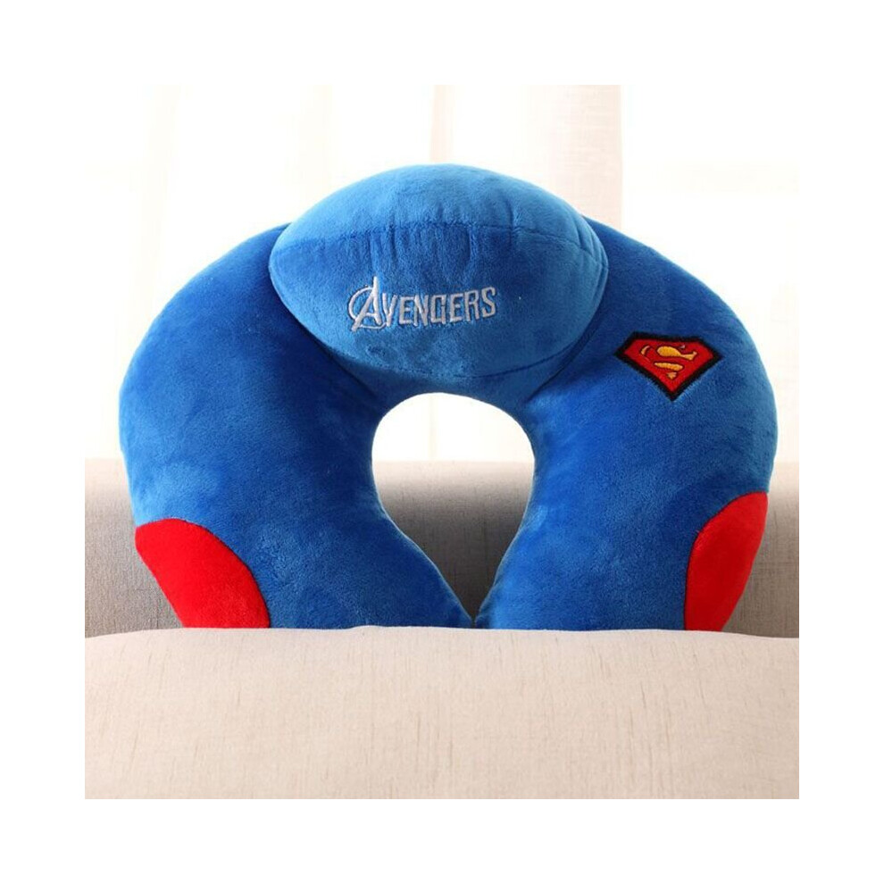 (Superman) Superhero Airplane Inflatable Neck Pillow Comfortable Pillow U-shaped Travel Pillow