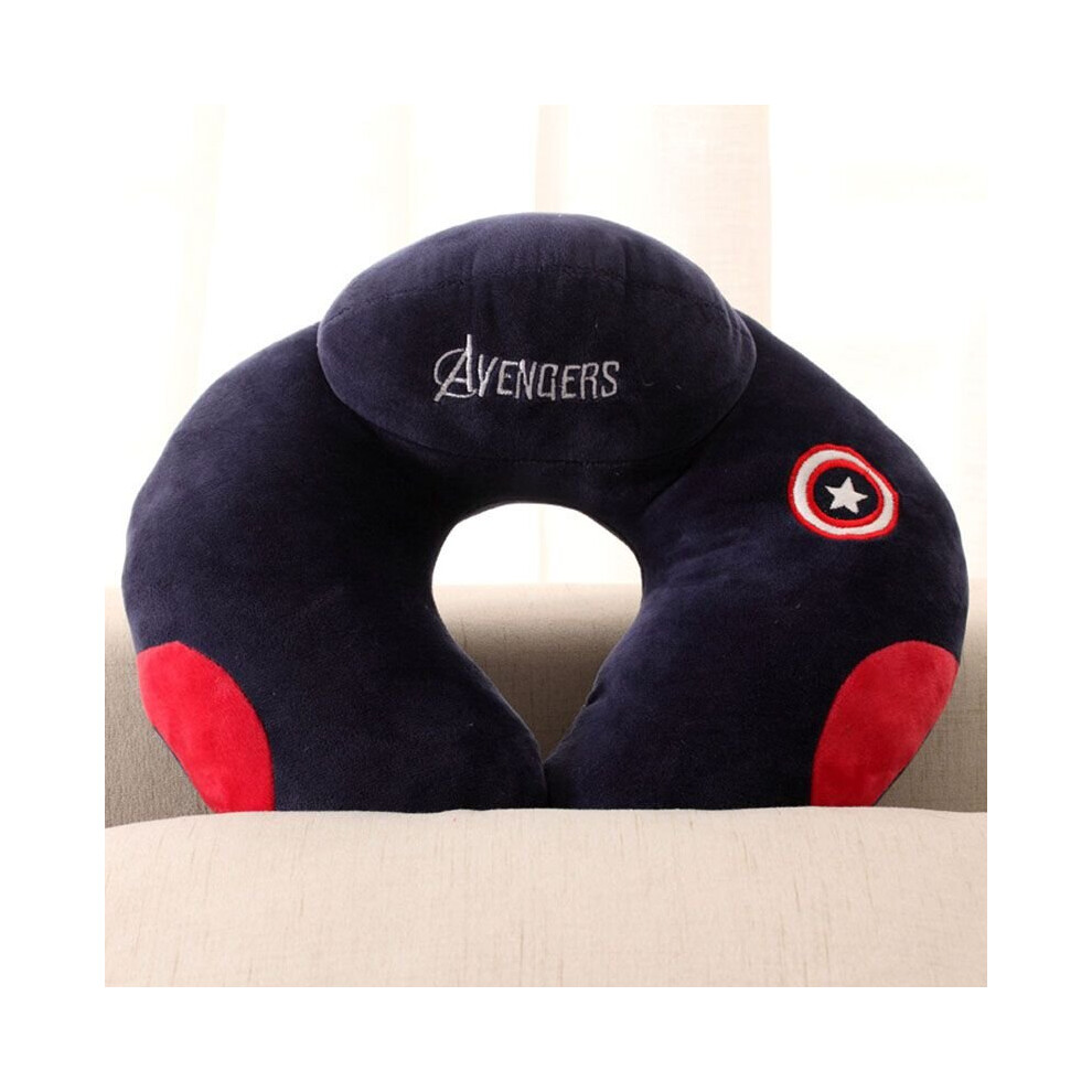 (Captain America) Superhero Airplane Inflatable Neck Pillow Comfortable Pillow U-shaped Travel Pillow
