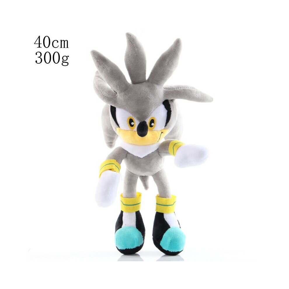 (Silva, 40cm/15.7inch) 40cm Sonic The Hedgehog Shadow Amy Rose Knuckle Tail Plush Toy Soft Stuffed Doll