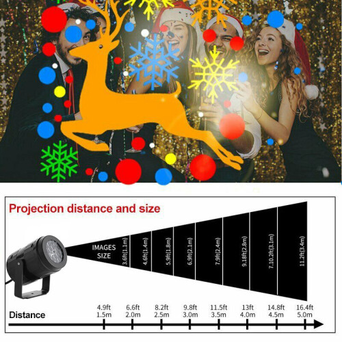 16-Pattern Christmas Projector Light - Automatic Rotating LED Projections for Indoor Parties (85-240V) 2