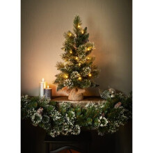 Pre-Lit Sparkling Pinecone Christmas 30 Warm White LED Lights Tree 2ft