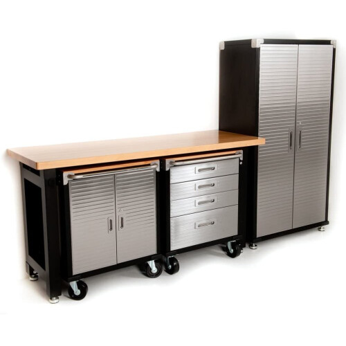 Seville 4 Piece Garage Storage System Wood