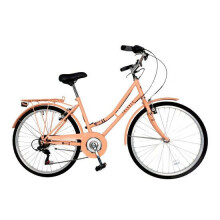 Aurai Trekker Ladies Heritage Bike 26" Wheel 6 Speed Peach