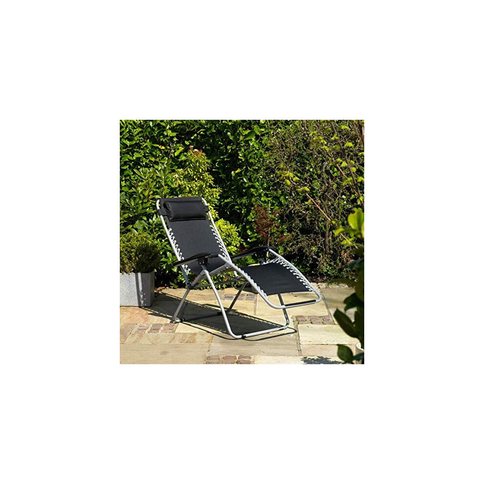 Reclining Garden Sun Lounger with Adjustable Padded Head Rest