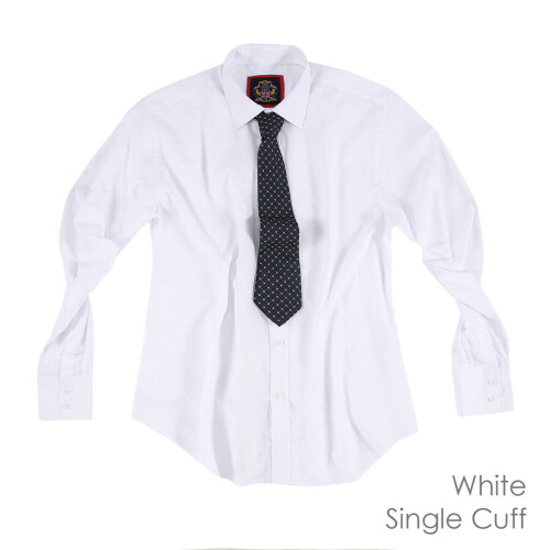 15.5 inches White Single Cuff The London Plain Mens Shirt Office wear Formal Dress Regular Fit by Janeo British Apparel. on OnBuy