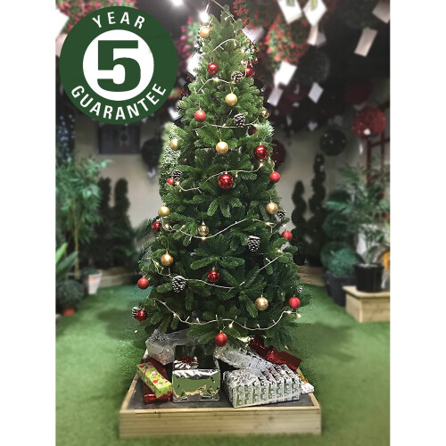 (8ft (240cm)) Best Artificial Slim Premium Hinged Christmas Tree 1