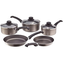 Judge Everyday JDAYC1 Set of Pans Non-Stick, 5-Piece Set 16cm 18cm 20cm Saucepans, 20cm 24cm Frying Pans - 5 Year Guarantee