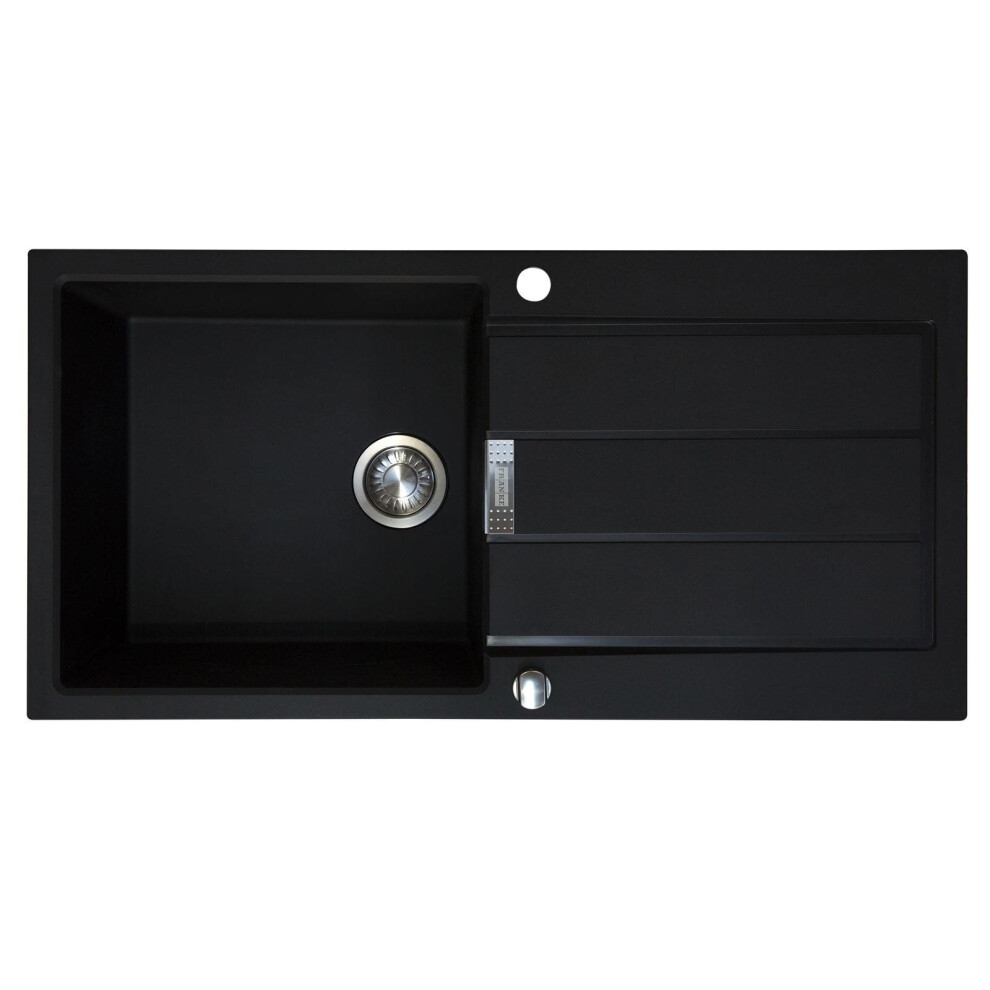 Franke Sirius S2d611cb 1.0 Bowl Black Tectonite Reversible Kitchen Sink & Waste 7612985887861
