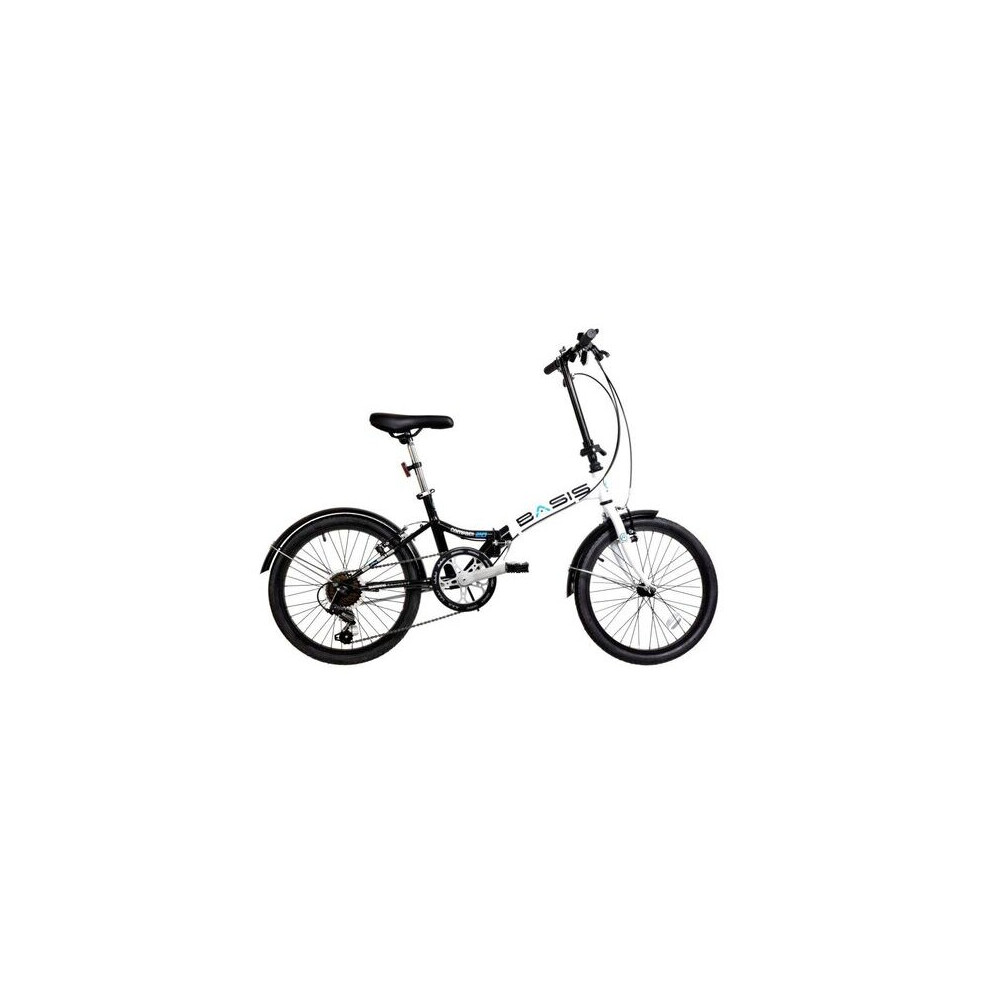 Basis Compact Folding Commuter Bicycle 20" Wheel 6 Speed Black/White-image-OPC-P8MQBRP-NEW