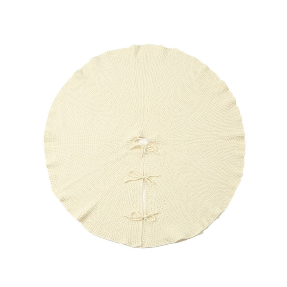C18 122CM Knitted Tree Skirt Tree Bottom Apron Woolen Yarn Christmas Gift Decoration Fungus Side Tree Skirt-White-image-OPC-P8MQ88P-NEW