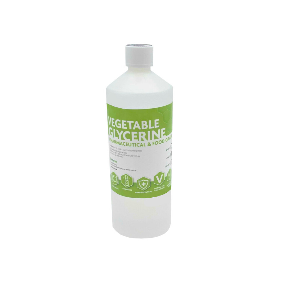 Hexeal Vegetable Glycerine | 1L | 100% Vegan & Natural | Pharmaceutical & Fcc Food Grade