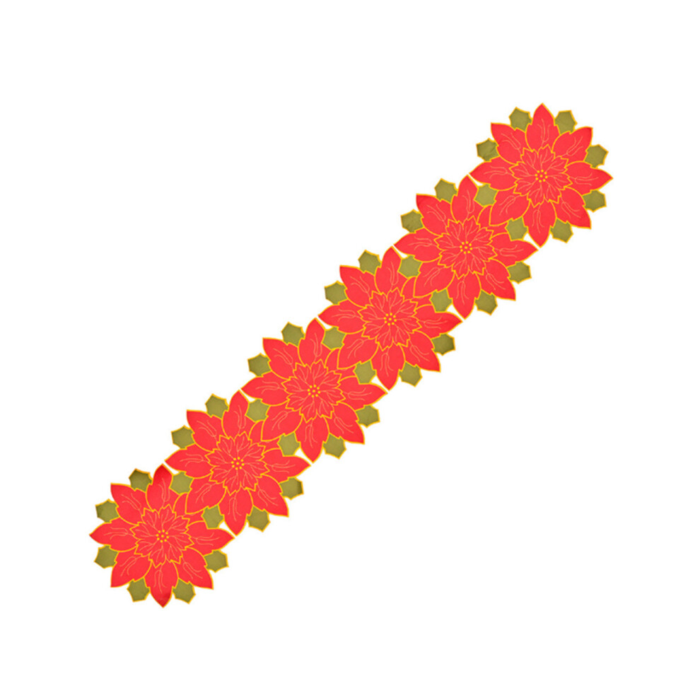 C49 Christmas Decorations Christmas Red Flower Table Runner Table Dress Up Christmas Holiday Tablecloth Table Decor-image-OPC-P8MQ8CG-NEW