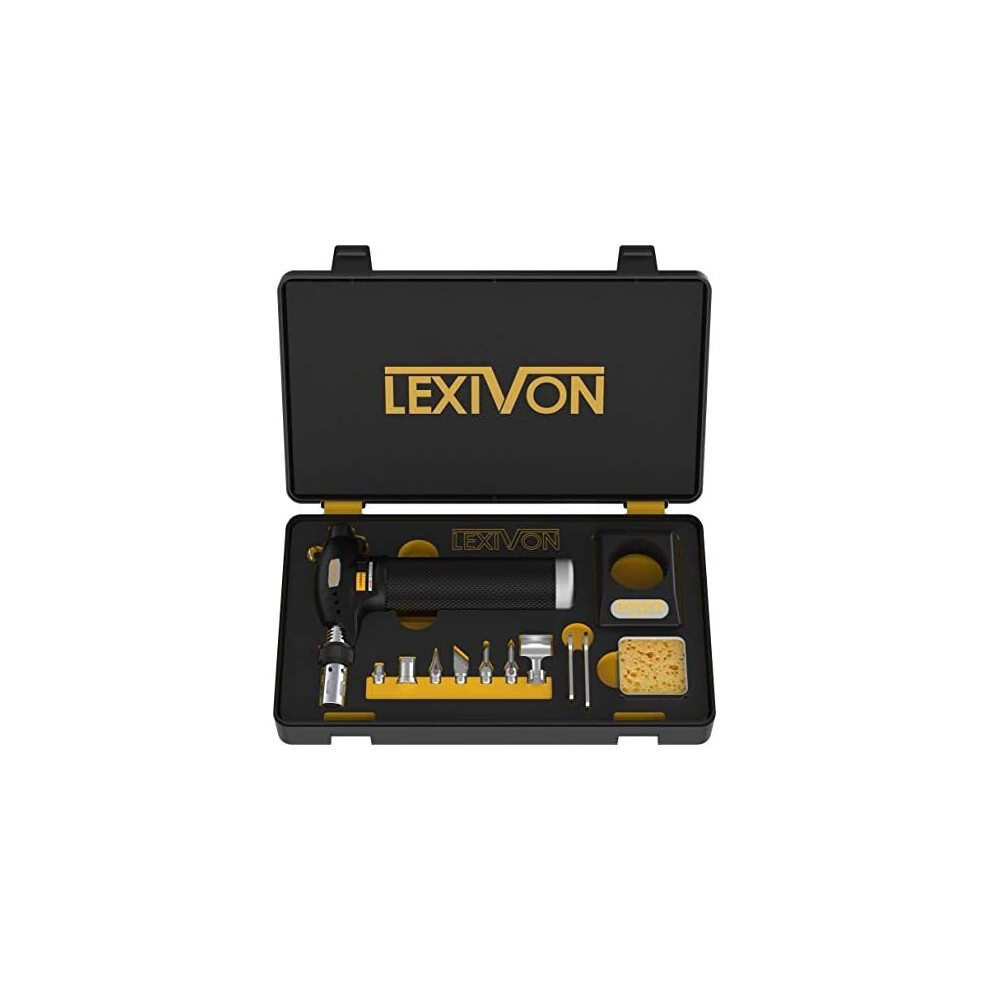LEXIVON Butane Torch Multi-Function Kit | Premium Self-Igniting Soldering Station with Adjustable Flame | Pro Grade 125-Watt Equivalent (LX-771)
