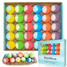 30 Pcs Bath Bomb Gift Set, Natural Organic Mini Bath Bombs, Handmade with Rich Fizz - Best Birthday Gift for Kids/Women/Men, Mother's Day