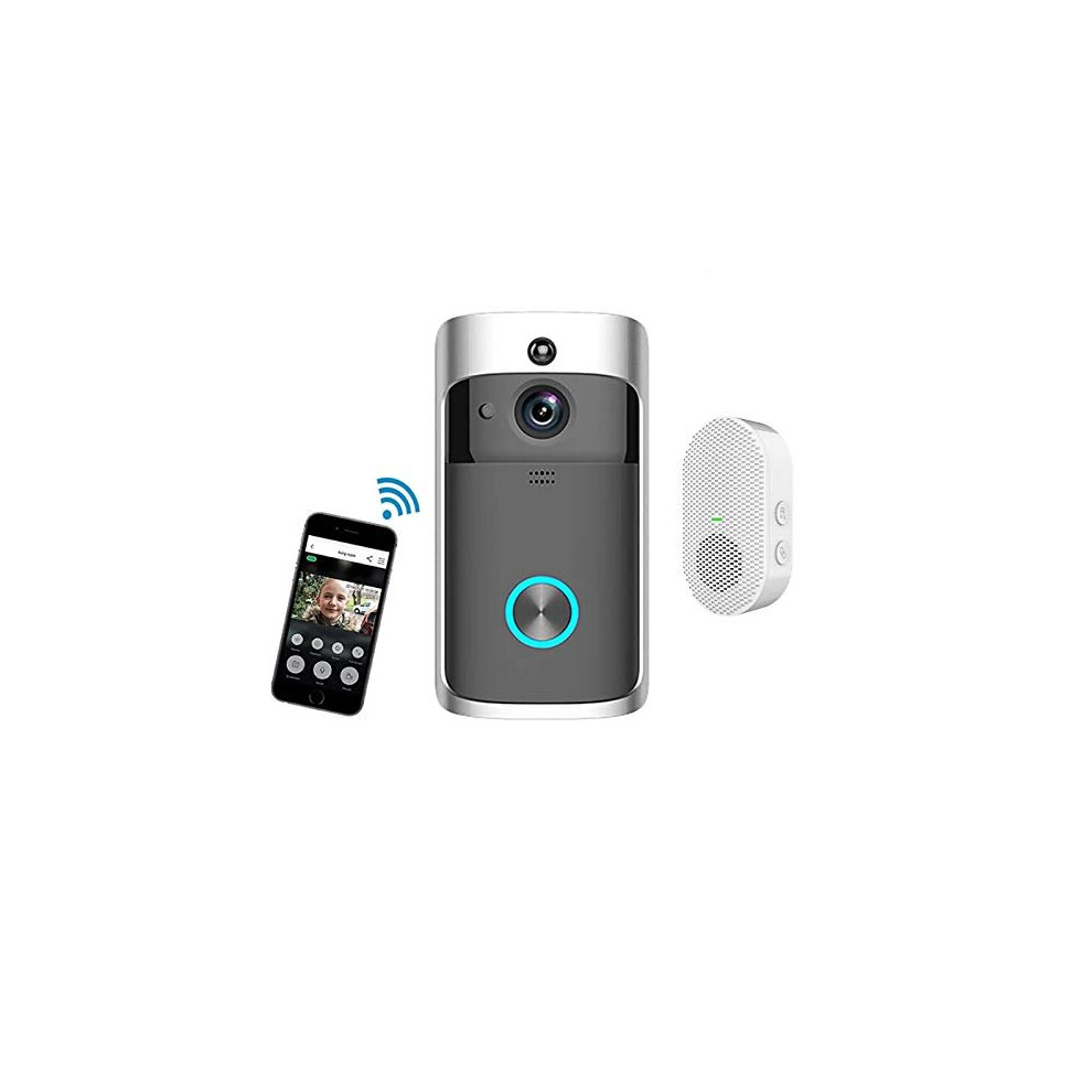 Video Doorbell, Wireless Video Doorbell Camera with Chime, Not Free Cloud Storage, HD WiFi Door Bell IP66 Waterproof Smart Door Camera