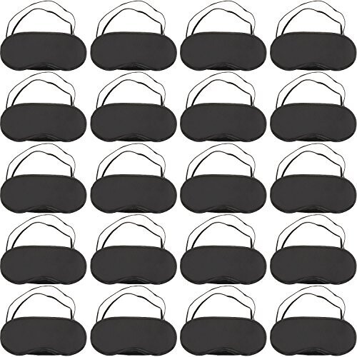 20 Pack Blindfold Eye Mask for Sleep Game Travel with Nose Pad (Black)