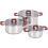 Amazon 3-Piece Stainless Steel Space Saving Induction Cookware Set - Casserole with Stackable Lid, Soft Touch Handle - 16/20/24 cm 1