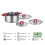 Amazon 3-Piece Stainless Steel Space Saving Induction Cookware Set - Casserole with Stackable Lid, Soft Touch Handle - 16/20/24 cm 2