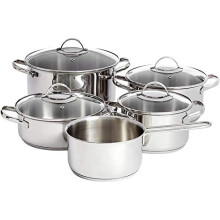 9-Piece Stainless Steel Induction Cookware Set - Pot with Lids, Saucepan and Casserole