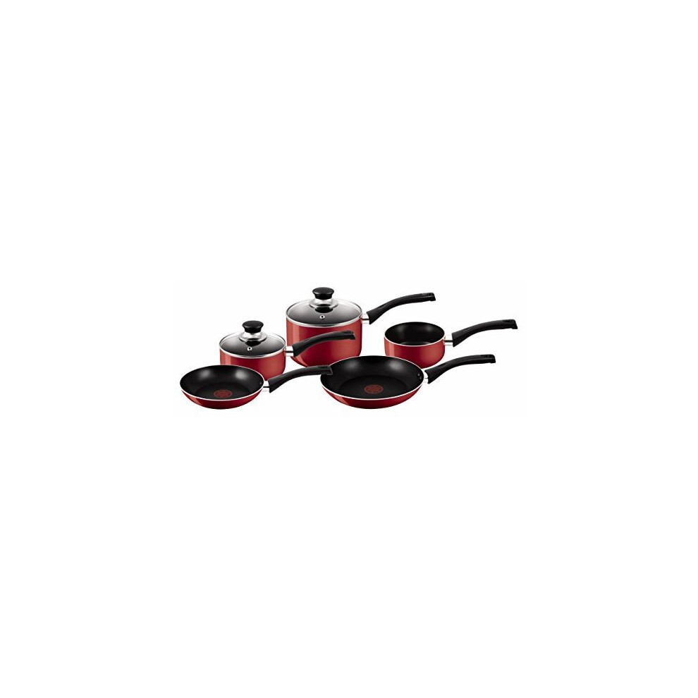 Tefal A161S545 Bistro Aluminium Cookware Set, 5 Pieces - Red