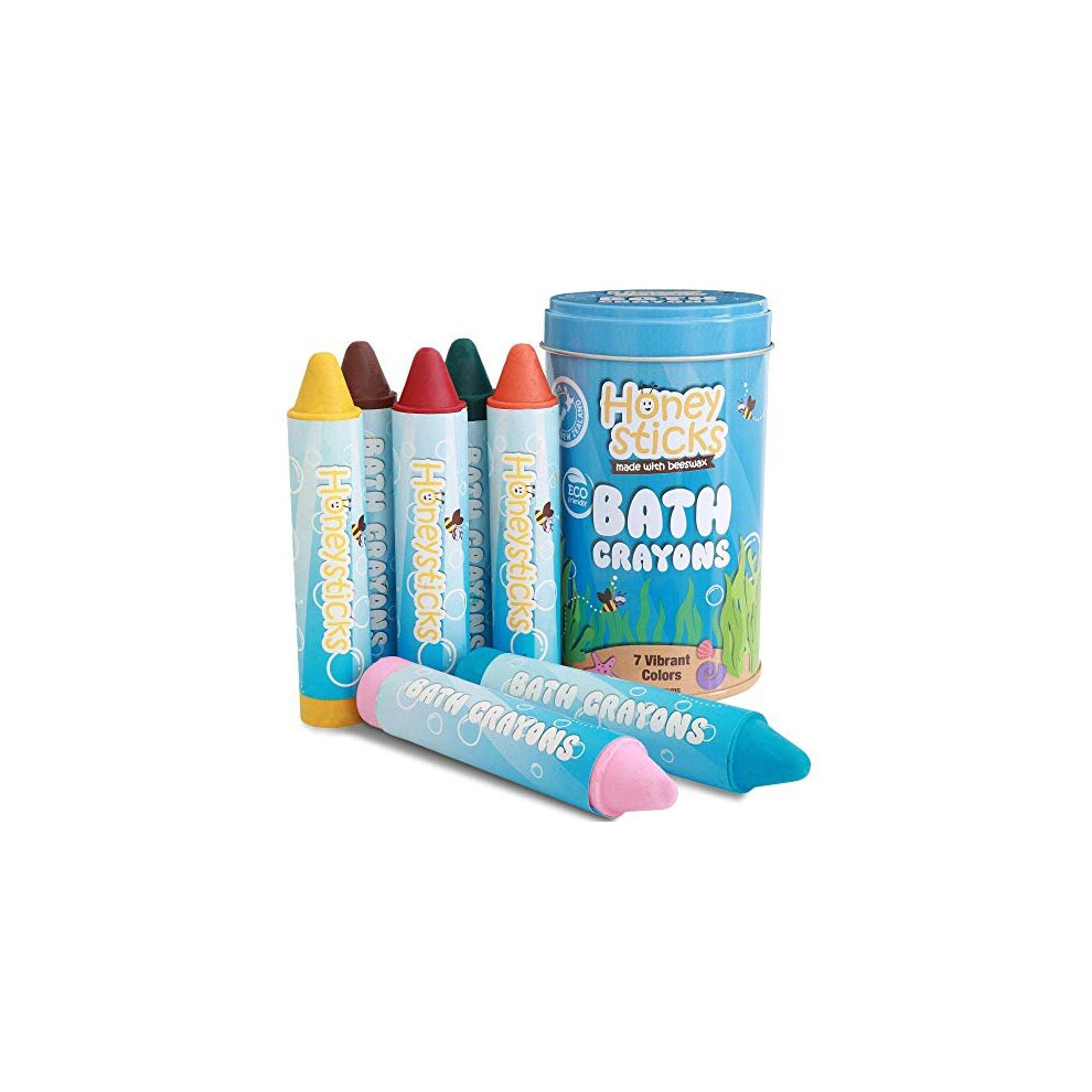Bath Crayons For Toddlers & Kids - Handmade From Natural Beeswax For Non Toxic Bathtub Fun - Fragrance Free, Non-Irritating Bath Honeysticks