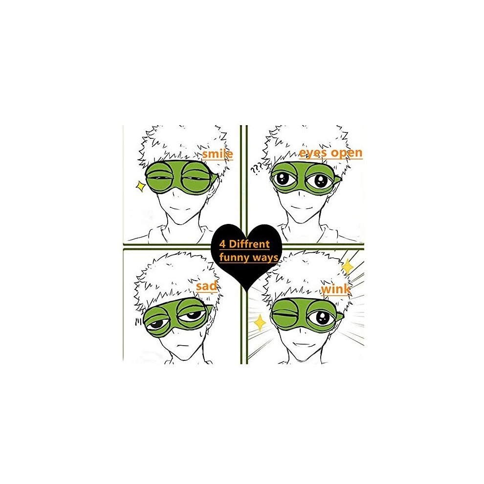 Cute Green Frog 3D Eye mask Cover Sleep Rest Anime Funny Gift Cute Cartoon  Design Sleeping Eye Blinder Travel Office Snap Soft Plush Eye Mas on OnBuy