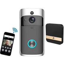 Video Deurbel Camera met Klokkenspel, Draadloze Slimme Deurbel met Gratis Cloud Opslag, Deurbel Draadloze WiFi Remote Monitoring Voice Intercom Sm